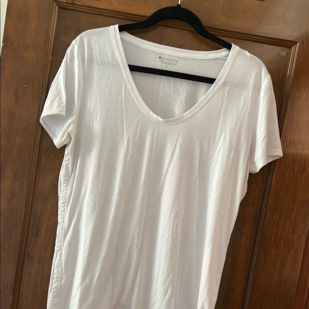Athleta White Relaxed Short Sleeve Tee